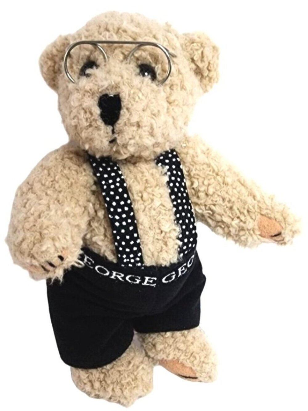 Vintage OPI George Teddy Bear Jointed Plush Stuffed Animal with Glasses Advertis